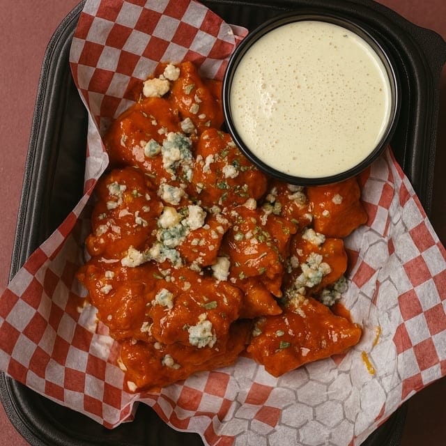 BUFFALO BLUE CRISPY CHICKEN NUGGETS.