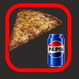 Thin Cheese Slice & Can Soda Combo