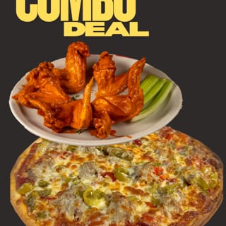 16" THIN CRUST ONE TOPPING AND WINGS OR TENDERS FOOTBALL COMBO